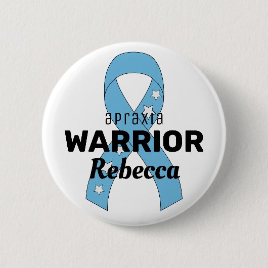 Apraxia Warrior Ribbon White Button (Voorkant)