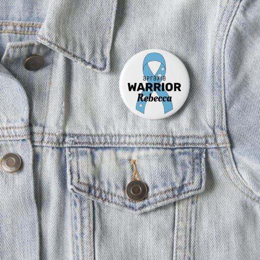 Apraxia Warrior Ribbon White Button (In situ)