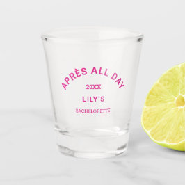 Après All Day Hot Pink Bachelorette Ski Crest Shot Glas