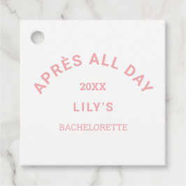 Après All Day Roze Bruidsmeisjes Skifeest Vierkant Bedankjes Labels