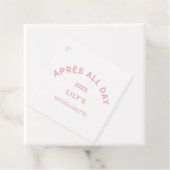 Après All Day Roze Bruidsmeisjes Skifeest Vierkant Bedankjes Labels (In situ)