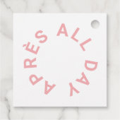 Après All Day Roze Bruidsmeisjes Skifeest Vierkant Bedankjes Labels (Achterkant)