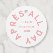 Après All Day Roze Verlovingsfeest Jurk Crest Bedankjes Labels (Voorkant)