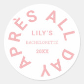 Après All Day Roze Verlovingsfeest Jurk Crest Ronde Sticker (Voorkant)
