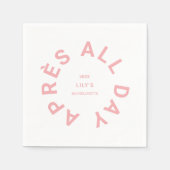 Après All Day Roze Verlovingsfeest Ski Thema Feest Servet (Voorkant)