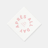 Après All Day Roze Verlovingsfeest Ski Thema Feest Servet (Hoek)