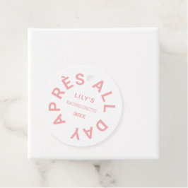 Après All Day Roze Verlovingsfeestje Crest Bedankjes Labels