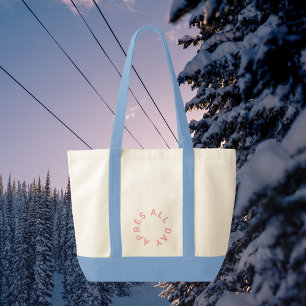 Après All Day Roze Vrijgezellen Ski Feest Crest Tote Bag