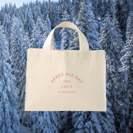 Après All Day Roze vrijgezellenfeest Ski Party Cre Mini Tote Bag