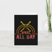 Après All Day Snowboarding Retro Winter Skiing Par Kaart (Voorkant)