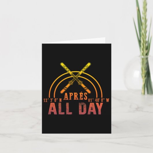 Après All Day Snowboarding Retro Winter Skiing Par Kaart (Voorkant)