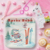 Après Bébé baby ski Polar bear Fox woodland Papieren Bordje (Feest)