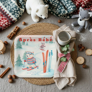 Après Bébé baby ski Polar bear Fox woodland Papieren Bordje