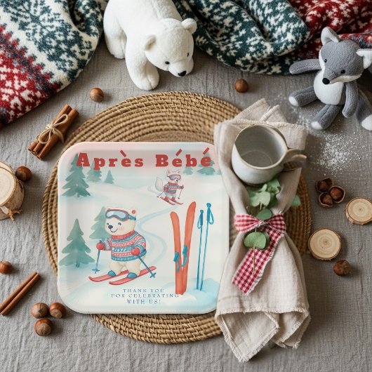 Après Bébé baby ski Polar bear Fox woodland Papieren Bordje