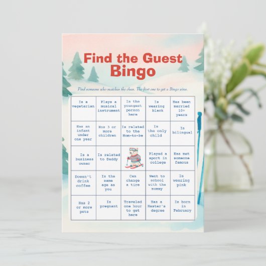 Après Bébé Find The Guest Bingo Card Kaart (Staand voorkant)