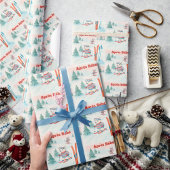 Après Bébé Polar Bear & Arctic Fox Skiing Cadeaupapier