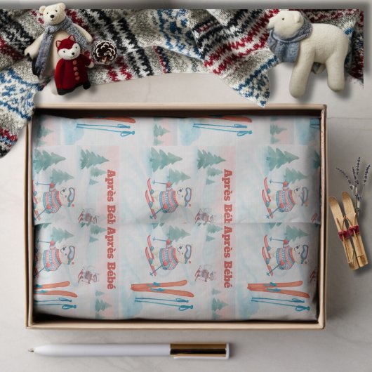 Après Bébé Polar Bear & Arctic Fox Skiing Tissuepapier