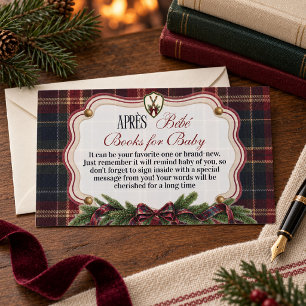 Après Bébé Preppy Ski Kerst Boek Baby Shower Informatiekaartje