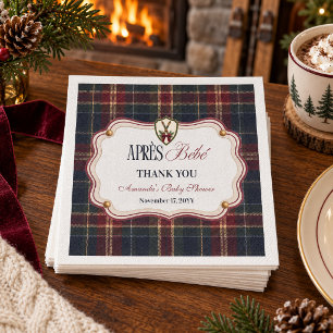 Après Bébé Preppy Ski Lodge Christmas Baby Shower Servet