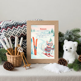 Après Bébé Ski Baby fox Favors Table Sign    Kaart