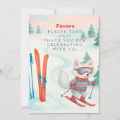 Après Bébé Ski Baby fox Favors Table Sign Kaart (Voorkant)
