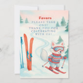 Après Bébé Ski Baby fox Favors Table Sign Kaart (Achterkant)