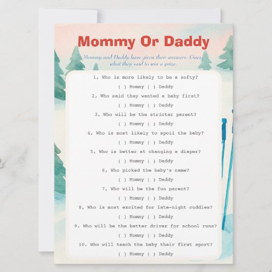 Après Bébé ski baby Guess Who Game card Kaart (Voorkant)