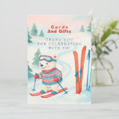 Après Bébé Ski baby Polar Bear Cards & Gifts Sign Kaart (Staand voorkant)