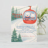 Après Bébé Ski Baby Woodland animals Thank You Kaart (Staand voorkant)