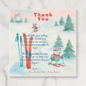 Après Bébé Ski Baby Woodland Animals Winter Bedankjes Labels (Voorkant)
