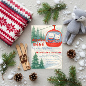 Après Bébé ski bosdieren winter babyshower Kaart