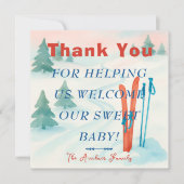 Après Bébé ski Labor & Delivery NICU Hospital Bedankkaart (Voorkant)