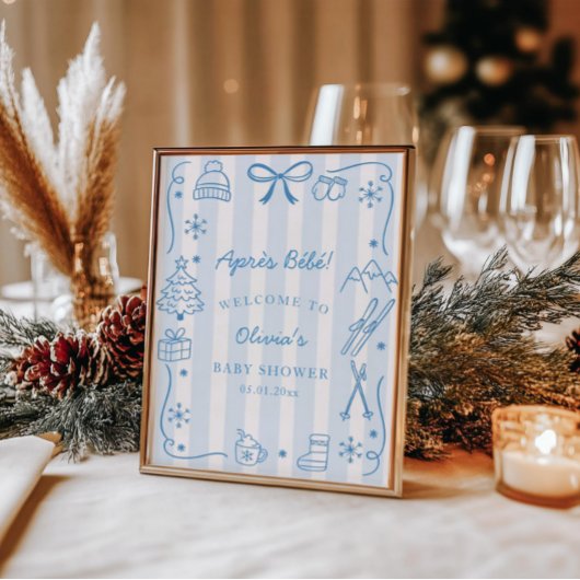 Après Bébé Winter Baby Shower Welkom Poster