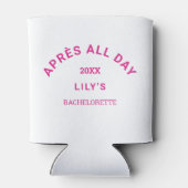 Après De hele dag Hot Pink Bachelorette Ski Crest Blikjeskoeler (Achterkant)