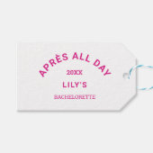 Après De hele dag Hot Pink Bachelorette Ski Crest Cadeaulabel (Voorkant (Horizontaal))