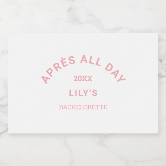 Après de hele dag roze vrijgezellenskifeest sparkling wijnetiket (Enkel label)