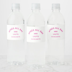 Après De hele dag warm roze vrijgezellenski party Waterfles Etiket
