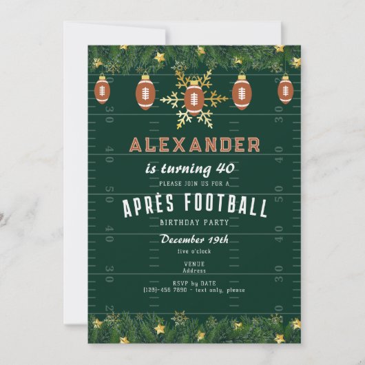 Après Football Kerstsport Verjaardagsfeest Kaart (Voorkant)