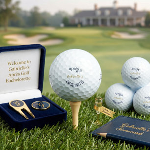 Après Golf Bachelorette Blauw Elegant Preppy Bloem Golfballen