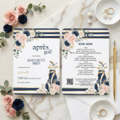 Apres Golf Bachelorette Uitnodiging Navyblauw