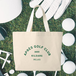 Après Golf Club Bos Groene Golf Social Crest Grote Tote Bag