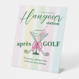 Aprés Golf Coquette Bachelorette Uitgaansstation Reclamebord Met Voetstuk