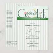 Apres Golf Laatste Swing Voor de Ring Bachelorette Kaart (Voorkant / Achterkant)