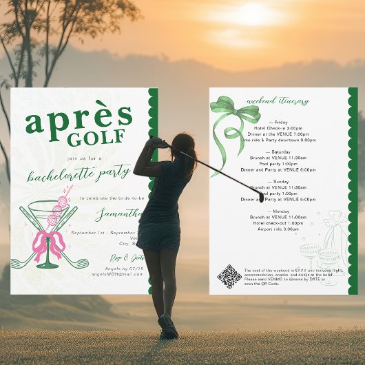 Aprés Golf Martini Coquette Boog Bachelorette Fees Kaart