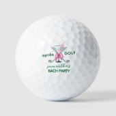 Aprés Golf Martini Coquette Bow Bachelorette Party Golfballen (Voorkant)