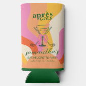Aprés Golf Martini Coquette Bow Bachelorette Party Seltzer Blikjeskoeler (Achterkant)