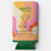 Aprés Golf Martini Coquette Bow Bachelorette Party Seltzer Blikjeskoeler (Voorkant)