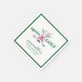 Aprés Golf Martini Coquette Bow Bachelorette Party Servet (Hoek)