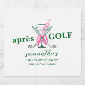 Aprés Golf Martini Coquette Strik Verloof Feestje Sparkling Wijnetiket (Enkel label)