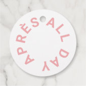 Après hele dag roze vrijgezellenfeest Crest Bedankjes Labels (Achterkant)